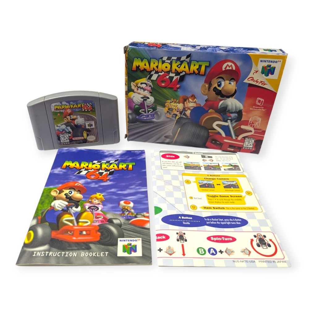 Mario Kart 64 Nintendo 64 N64 Game with Box and Manual Authentic 1997 Racing CIB